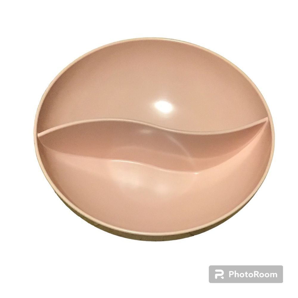 Vintage Stetson Melmac Dinnerware Pink‎ Divided Serving Bowl